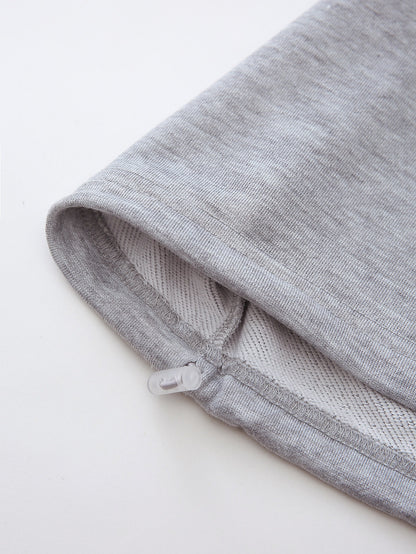 Claim Dot Men Letter Graphic Quarter Zipper Drop Shoulder Loose Sweatshirt without Tee, Light Grey Letter Long Sleeve Casual Mock Neck Sweatshirt, for Friends, Husband, Boyfriend Gifts
